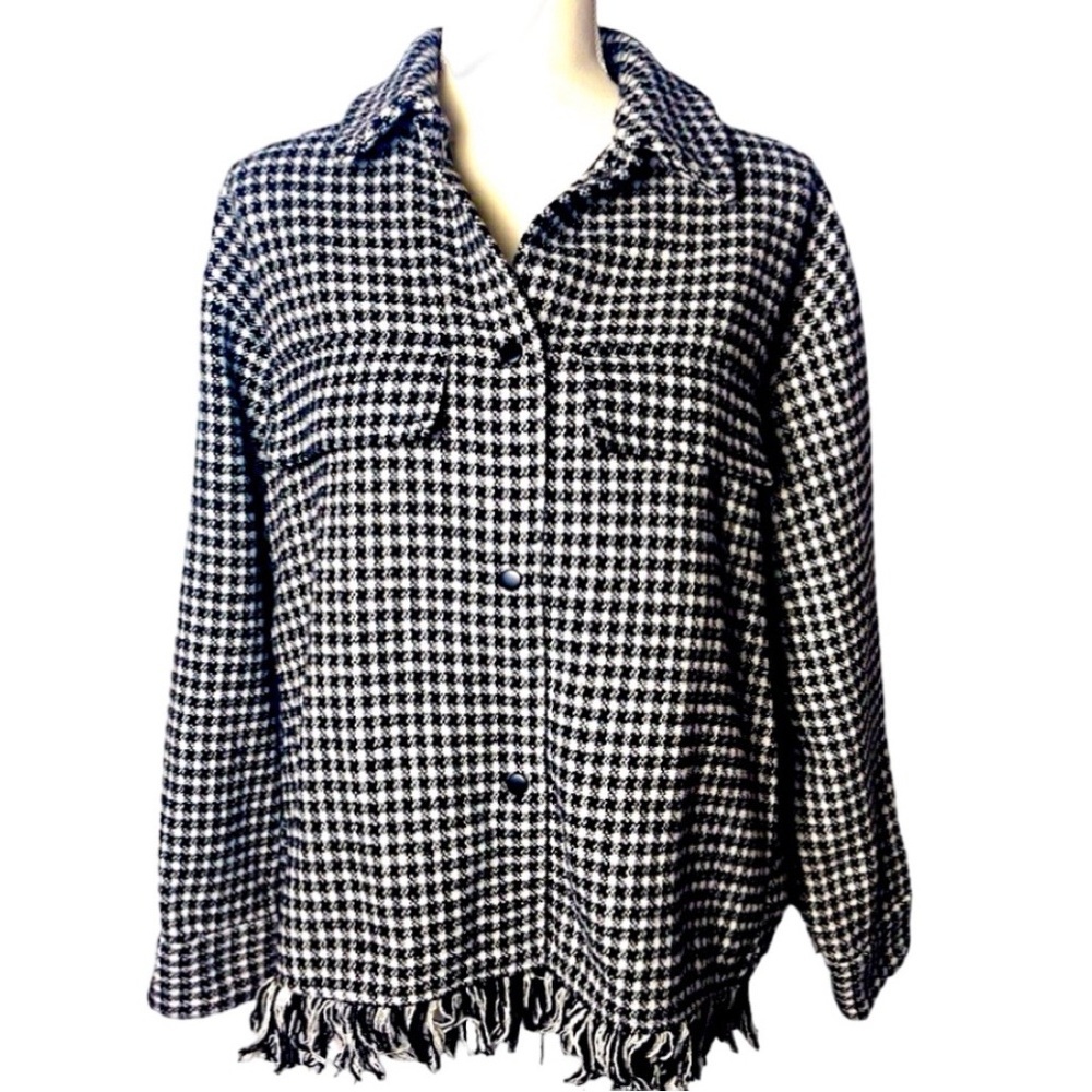 Zara Black and White Houndstooth Blazer - Picture 3 of 7
